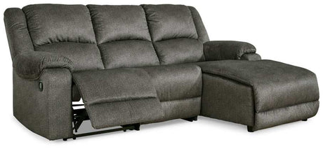 Benlocke Flannel 3pc Manual Reclining Sectional w/ RAF Chaise - Ornate Home