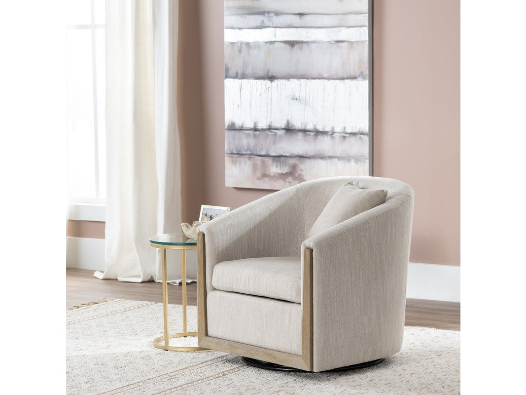 Bennett Beige/Brown Swivel Accent Chair - Ornate Home