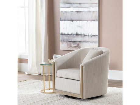 Bennett Beige/Brown Swivel Accent Chair - Ornate Home