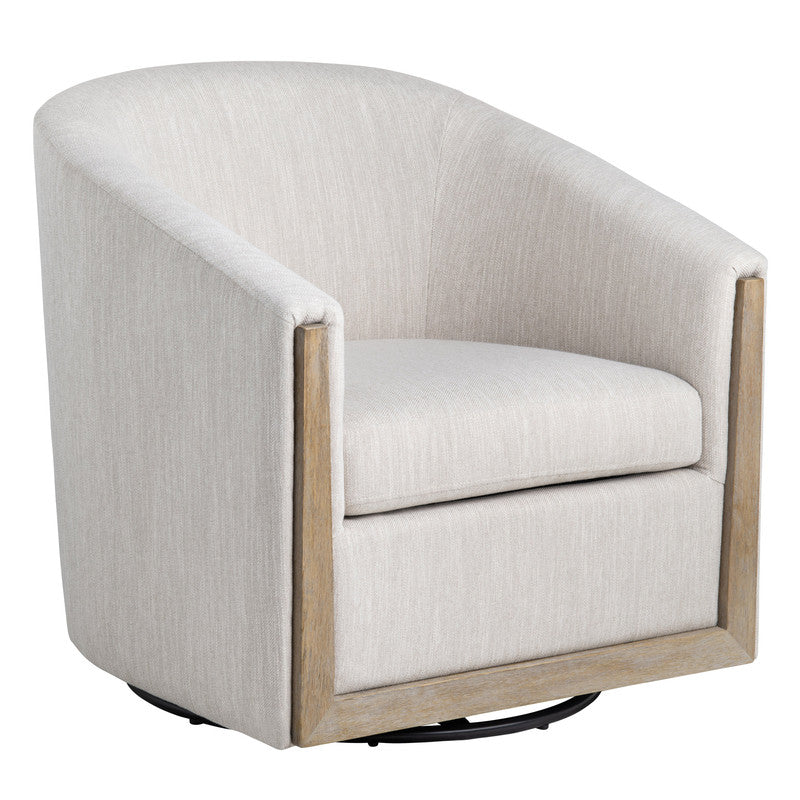 Bennett Beige/Brown Swivel Accent Chair - Ornate Home