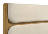 Bennett Cream/Light Oak 62-inch California King Upholstered Panel Bed - Ornate Home