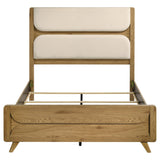 Bennett Cream/Light Oak 62-inch Queen Upholstered Panel Bed - Ornate Home