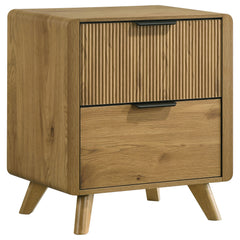 Bennett Light Oak 2-drawer Bedroom Nightstand Bedside Table - Ornate Home