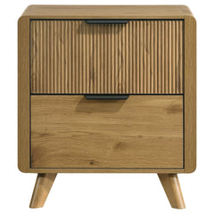 Bennett Light Oak 2-drawer Bedroom Nightstand Bedside Table - Ornate Home