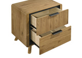 Bennett Light Oak 2-drawer Bedroom Nightstand Bedside Table - Ornate Home