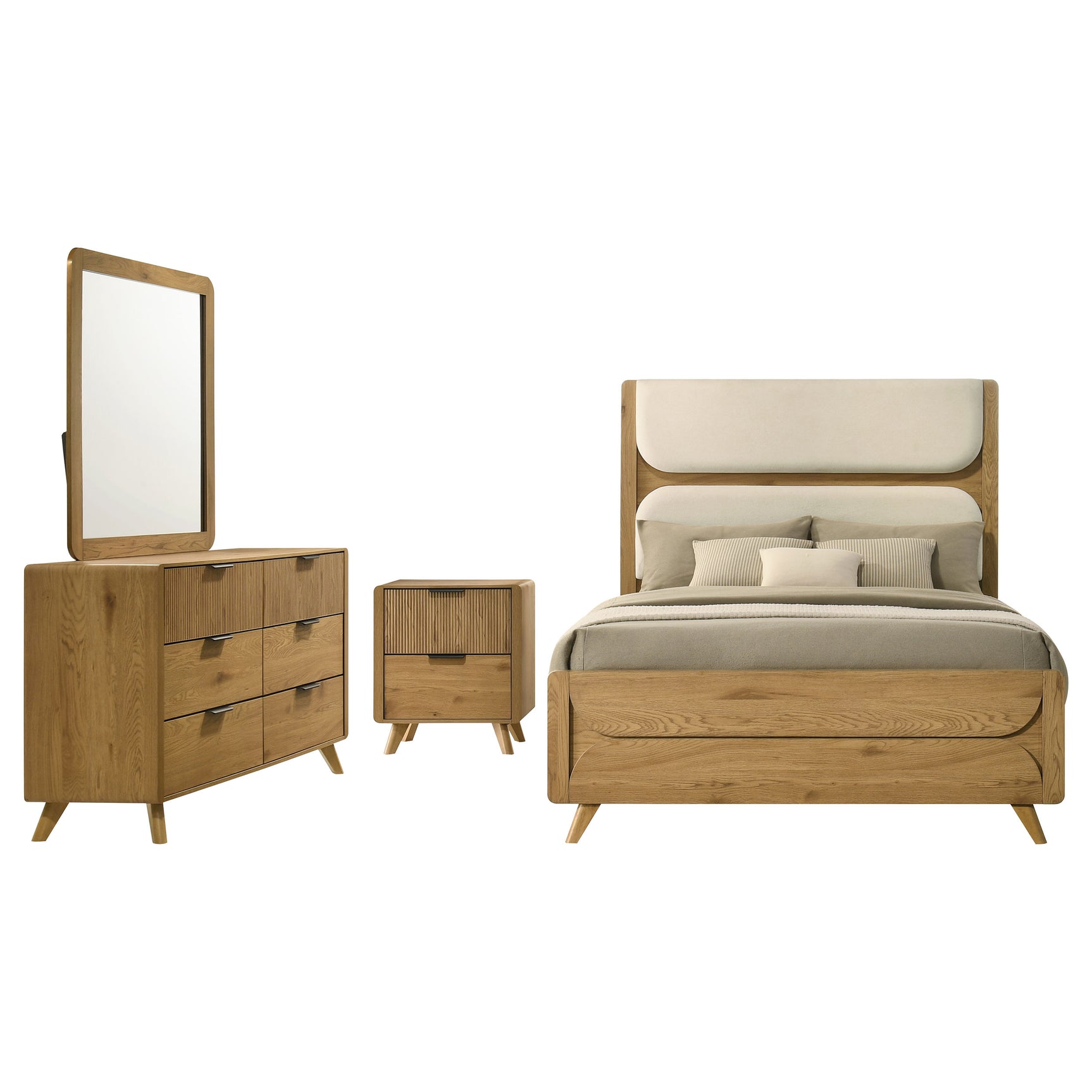 Bennett Light Oak 4-piece California King Bedroom Set - Ornate Home