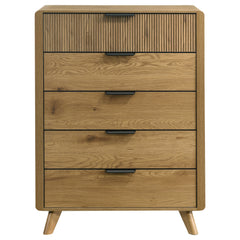 Bennett Light Oak 5-drawer Bedroom Chest of Drawers - Ornate Home