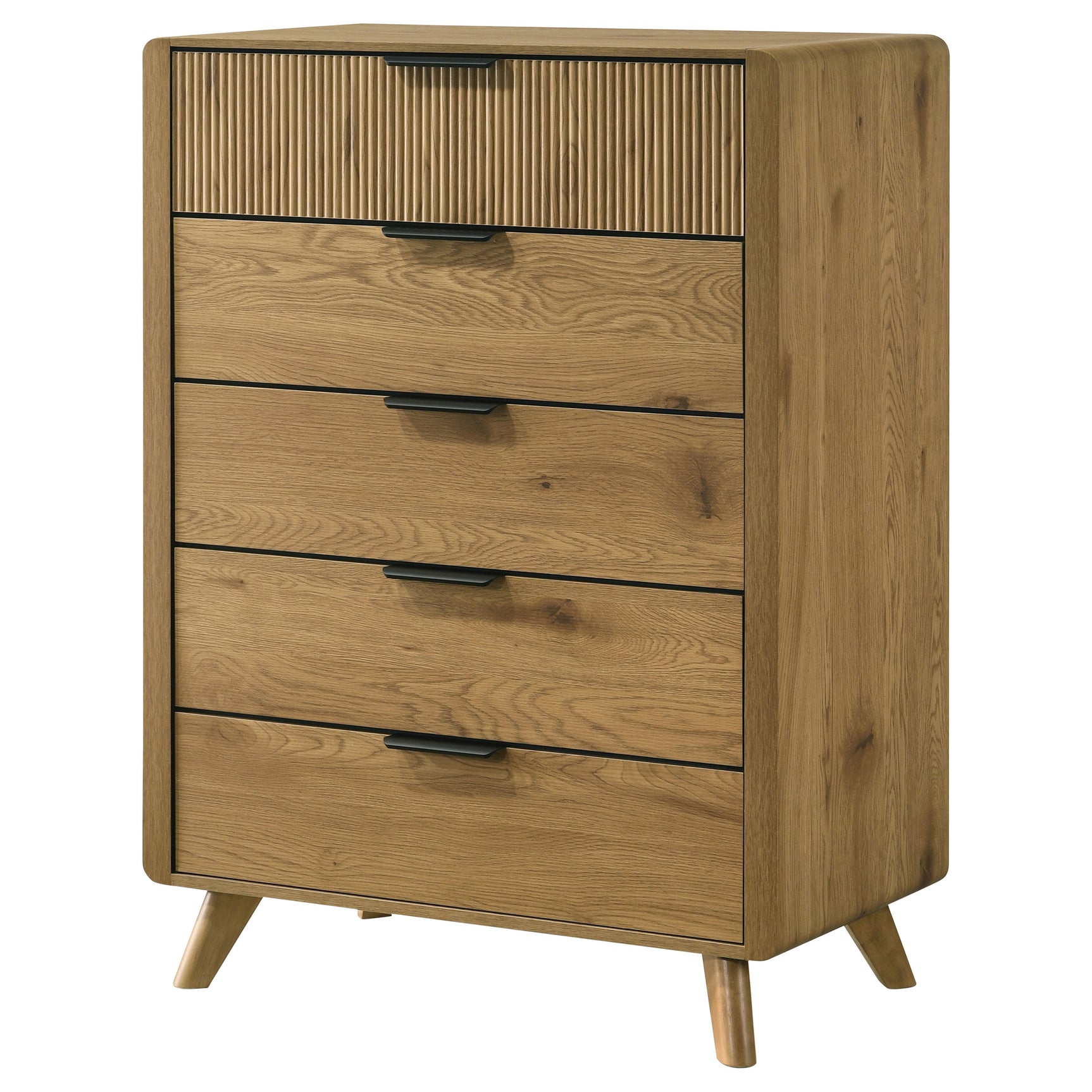 Bennett Light Oak 5-drawer Bedroom Chest of Drawers - Ornate Home