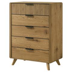 Bennett Light Oak 5-drawer Bedroom Chest of Drawers - Ornate Home