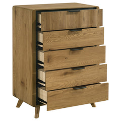 Bennett Light Oak 5-drawer Bedroom Chest of Drawers - Ornate Home