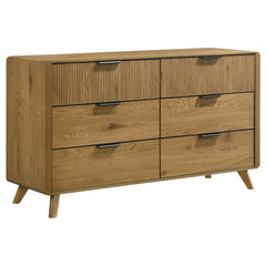 Bennett Light Oak 6-drawer Bedroom Dresser Cabinet - Ornate Home