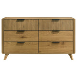 Bennett Light Oak 6-drawer Bedroom Dresser Cabinet - Ornate Home