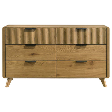 Bennett Light Oak 6-drawer Bedroom Dresser Cabinet - Ornate Home