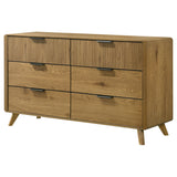 Bennett Light Oak 6-drawer Bedroom Dresser Cabinet - Ornate Home