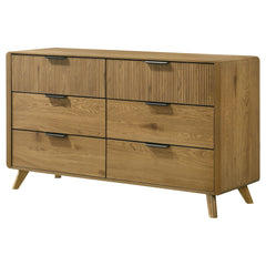 Bennett Light Oak 6-drawer Bedroom Dresser Cabinet - Ornate Home