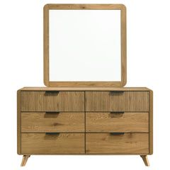 Bennett Light Oak 6-drawer Bedroom Dresser and Mirror Set - Ornate Home
