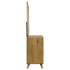 Bennett Light Oak 6-drawer Bedroom Dresser and Mirror Set - Ornate Home