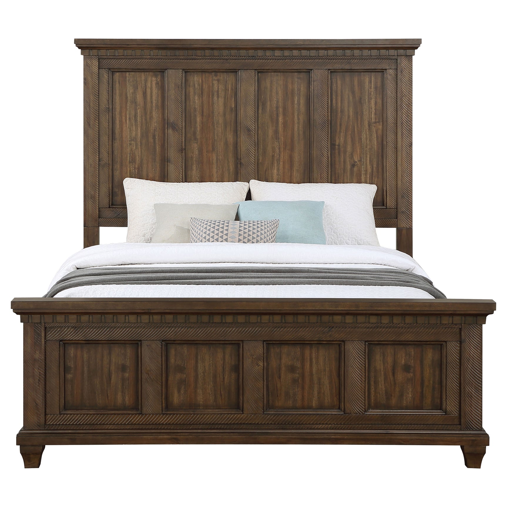Bennington Acacia Brown Eastern King Wood Panel Bed - Ornate Home