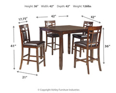 Bennox Brown Counter Height Dining Room Set (Set of 5) - Ornate Home