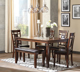 Bennox Brown Dining Room Set w/ Bench (Set of 6) (Online Special Price) - Ornate Home