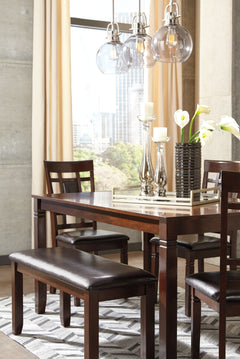 Bennox Brown Dining Room Set w/ Bench (Set of 6) - Ornate Home
