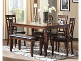 Bennox Brown Dining Room Set w/ Bench (Set of 6) - Ornate Home