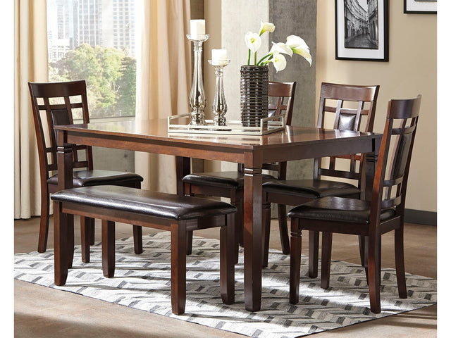 Bennox Brown Dining Room Set w/ Bench (Set of 6) - Ornate Home