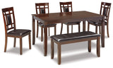 Bennox Brown Dining Room Set w/ Bench (Set of 6) - Ornate Home