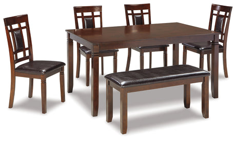 Bennox Brown Dining Room Set w/ Bench (Set of 6) - Ornate Home