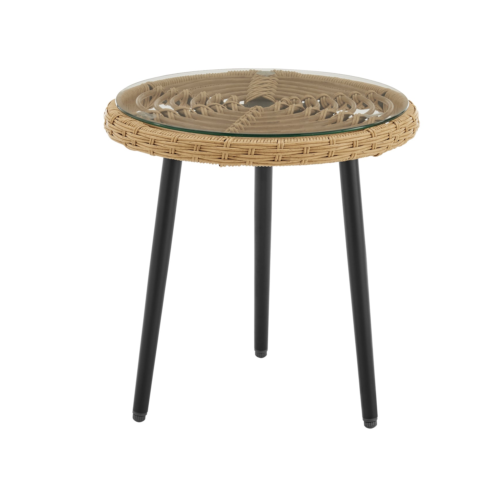 Benson 3-Piece Patio Rocking Chair with Ottoman and Table in Cream - Ornate Home