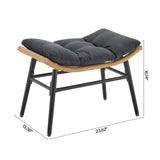 Benson 3-Piece Patio Rocking Chair with Ottoman and Table in Grey - Ornate Home