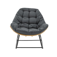 Benson 3-Piece Patio Rocking Chair with Ottoman and Table in Grey - Ornate Home