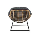 Benson 3-Piece Patio Rocking Chair with Ottoman and Table in Grey - Ornate Home