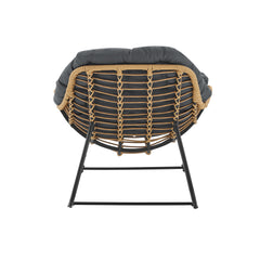 Benson 3-Piece Patio Rocking Chair with Ottoman and Table in Grey - Ornate Home