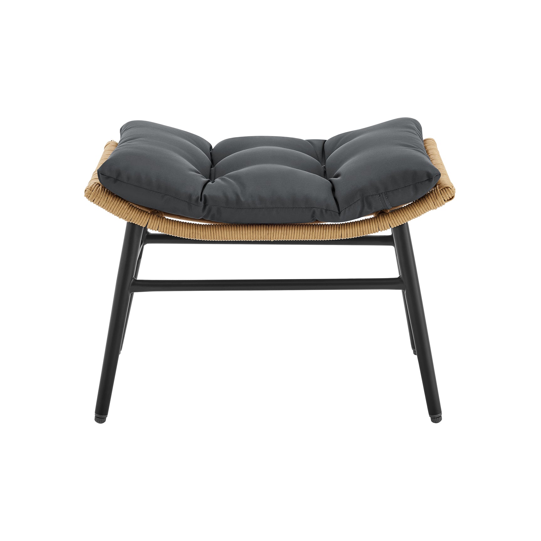 Benson 3-Piece Patio Rocking Chair with Ottoman and Table in Grey - Ornate Home