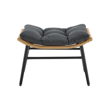 Benson 3-Piece Patio Rocking Chair with Ottoman and Table in Grey - Ornate Home