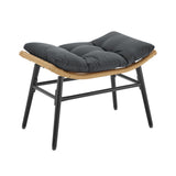 Benson 3-Piece Patio Rocking Chair with Ottoman and Table in Grey - Ornate Home