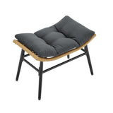 Benson 3-Piece Patio Rocking Chair with Ottoman and Table in Grey - Ornate Home