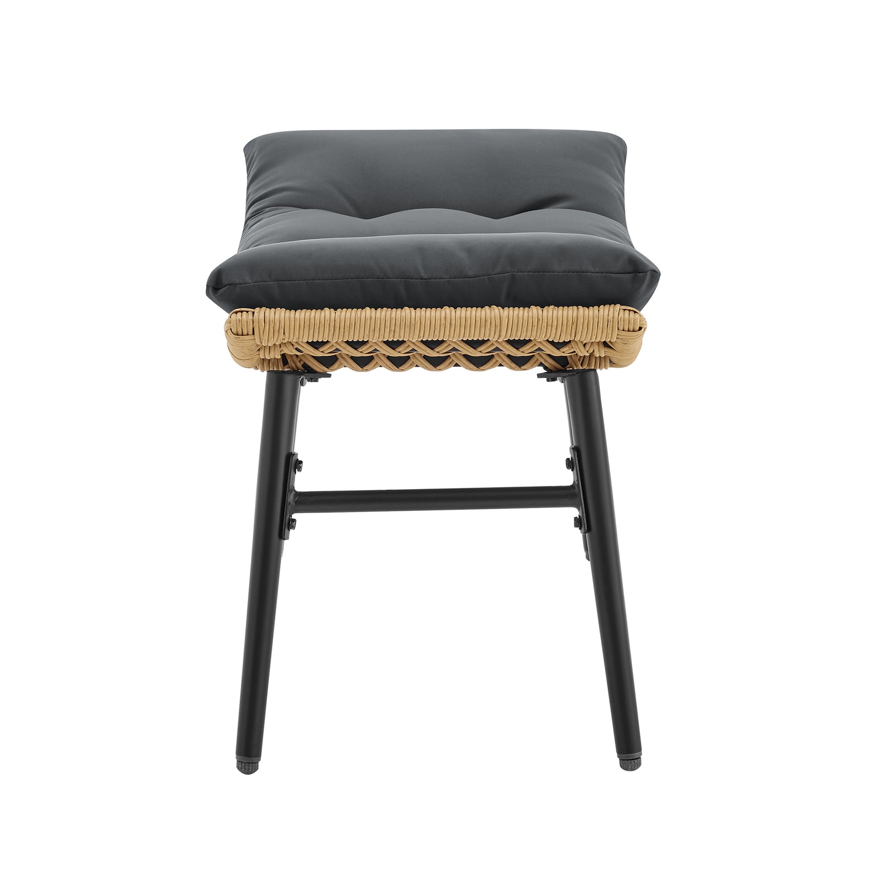 Benson 3-Piece Patio Rocking Chair with Ottoman and Table in Grey - Ornate Home