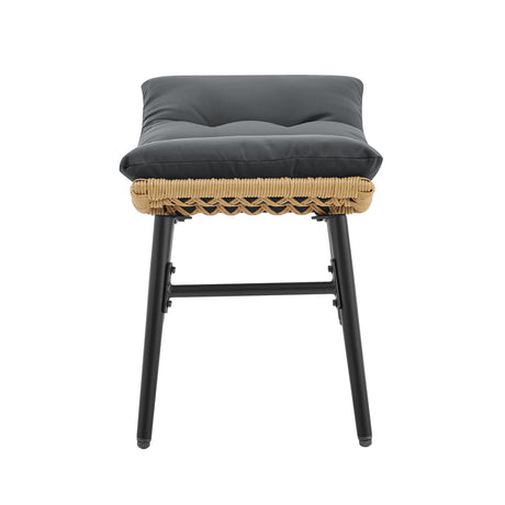 Benson 3-Piece Patio Rocking Chair with Ottoman and Table in Grey - Ornate Home