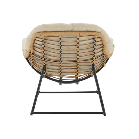 Benson 6-Piece Patio Rocking Chair Set with Ottomans and Tables in Cream - Ornate Home