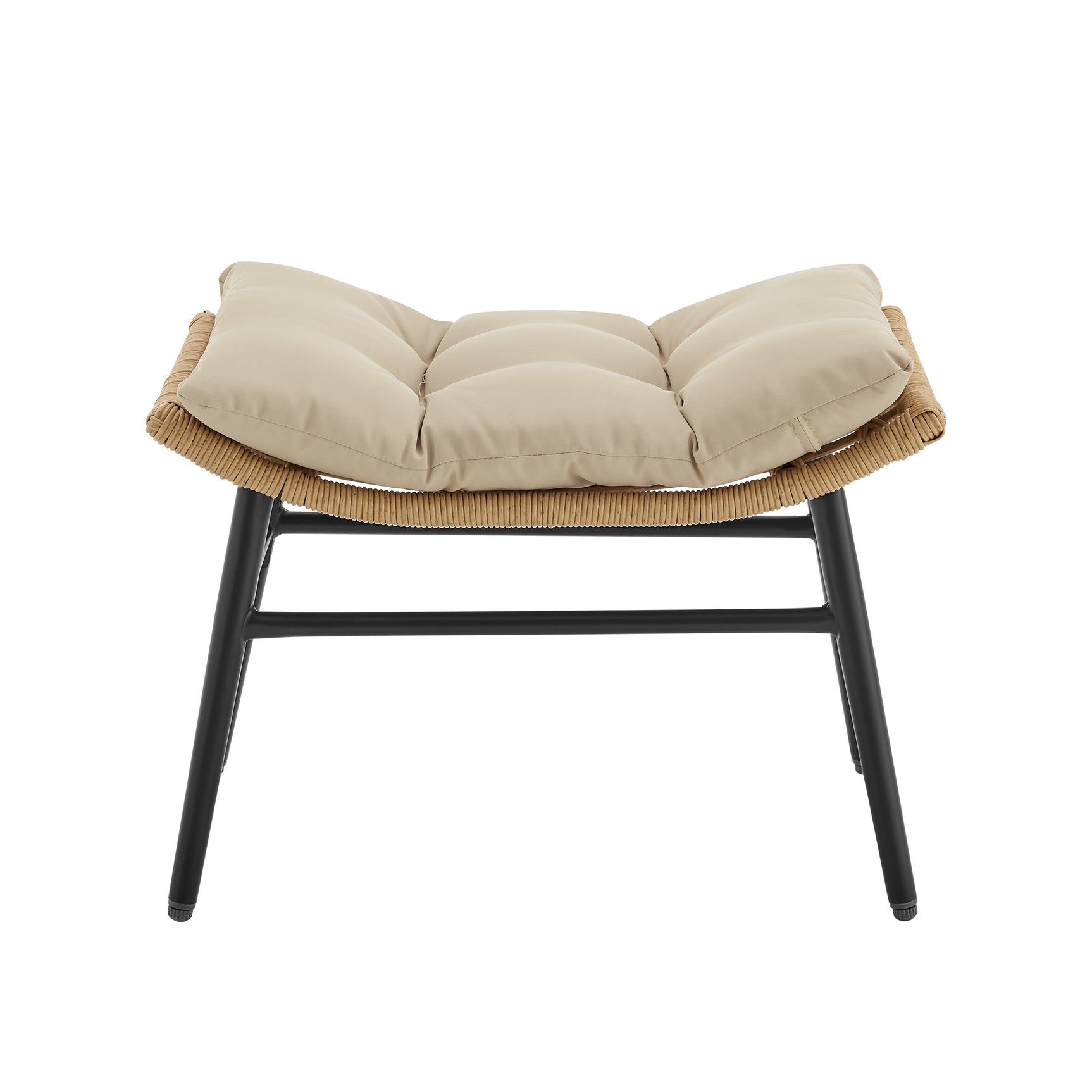 Benson 6-Piece Patio Rocking Chair Set with Ottomans and Tables in Cream - Ornate Home