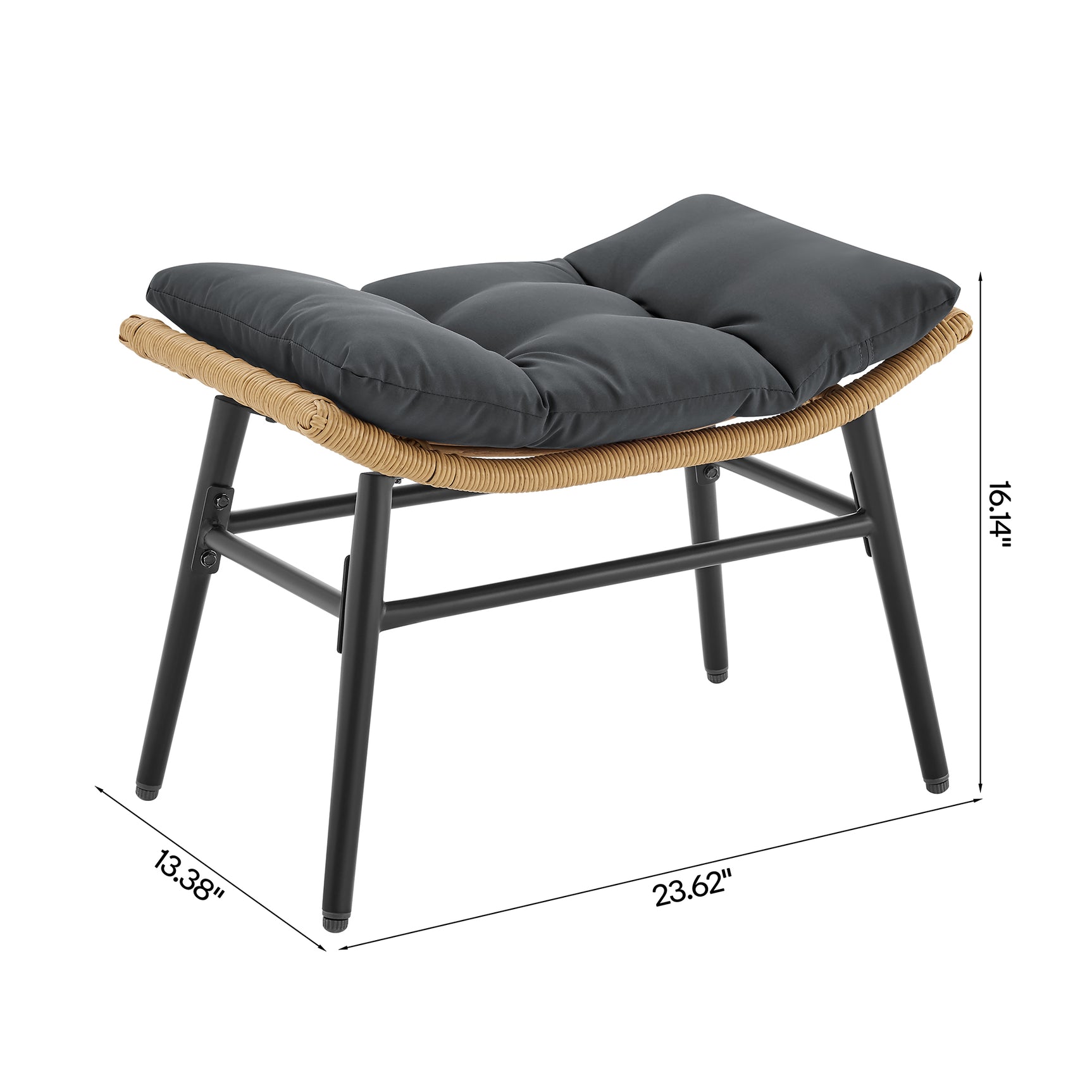 Benson 6-Piece Patio Rocking Chair Set with Ottomans and Tables in Grey - Ornate Home