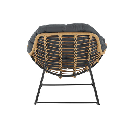 Benson 6-Piece Patio Rocking Chair Set with Ottomans and Tables in Grey - Ornate Home