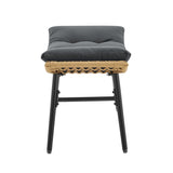 Benson 6-Piece Patio Rocking Chair Set with Ottomans and Tables in Grey - Ornate Home