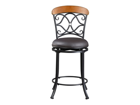 Benson Black/Brown Swivel Counter Height Chair (Set of 2) - Ornate Home