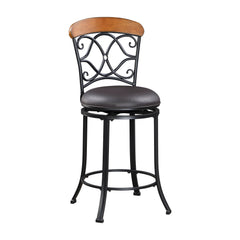 Benson Black/Brown Swivel Counter Height Chair (Set of 2) - Ornate Home