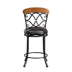 Benson Black/Brown Swivel Counter Height Chair (Set of 2) - Ornate Home
