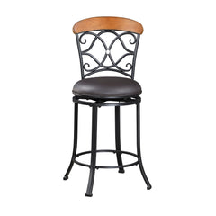 Benson Black/Brown Swivel Counter Height Chair (Set of 2) - Ornate Home