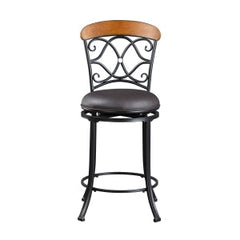 Benson Black/Brown Swivel Counter Height Chair (Set of 2) - Ornate Home